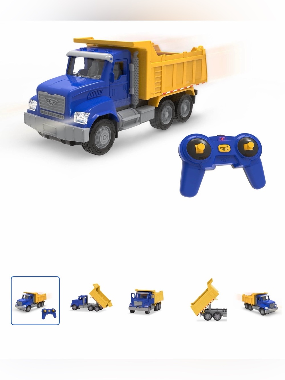 DRIVEN by Battat R/C Dump Truck Remote Control 7” Blue